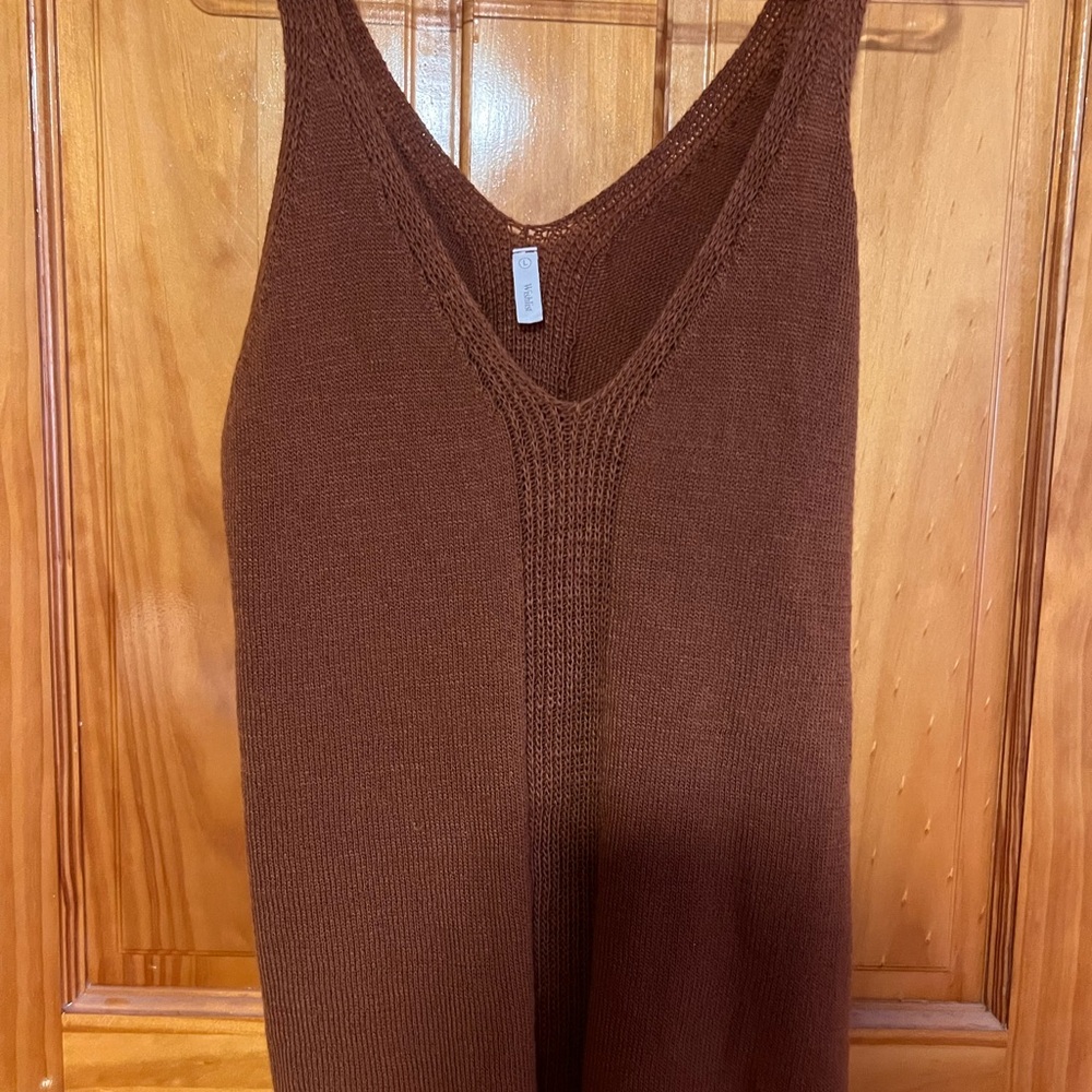 Brown Knit Sleeveless Top